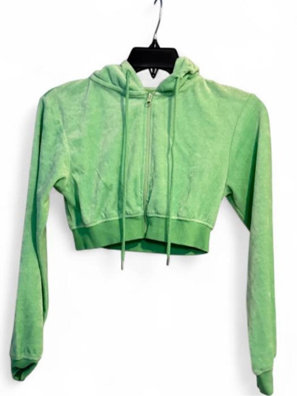 PrettyLittleThing Lime Green Cropped Zip Hoodie